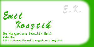 emil kosztik business card